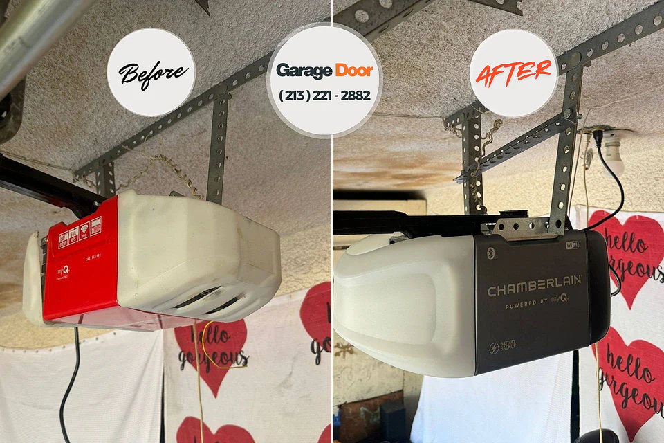 Before and after: garage door repair South Bradenton, FL